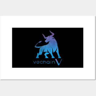 Bull Market Vechain VET Coin To The Moon Crypto Token Cryptocurrency Wallet Birthday Gift For Men Women Kids Posters and Art